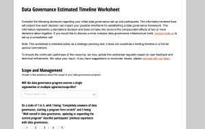 Preview of the Data Governance Implementation Worksheet